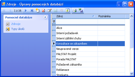 Zrušit úkol položka je viditelná pouze v případě, že je v seznamu úkolů vybrán aktivní úkol Konec ukončí práci v programu 4.2 