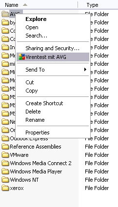 Dalam Windows Explorer, serlahkan fail (atau folder) yang anda hendak periksa Klik kanan tetikus anda pada objek untuk membuka menu konteks Pilih opsyen Imbas dengan AVG supaya fail diimbas dengan