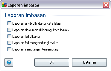 Nota: Secara lalai, konfigurasi pengimbasan disediakan untuk prestasi optimum.