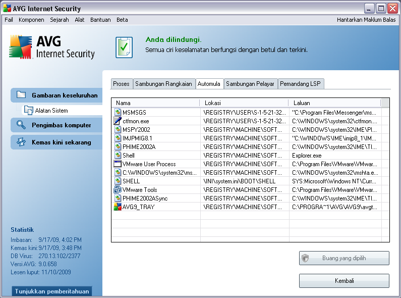 8.5.3. Automula Dialog Automula dialog menunjukkan senarai semua aplikasi yang dilakukan sewaktu permulaan sistem Windows.