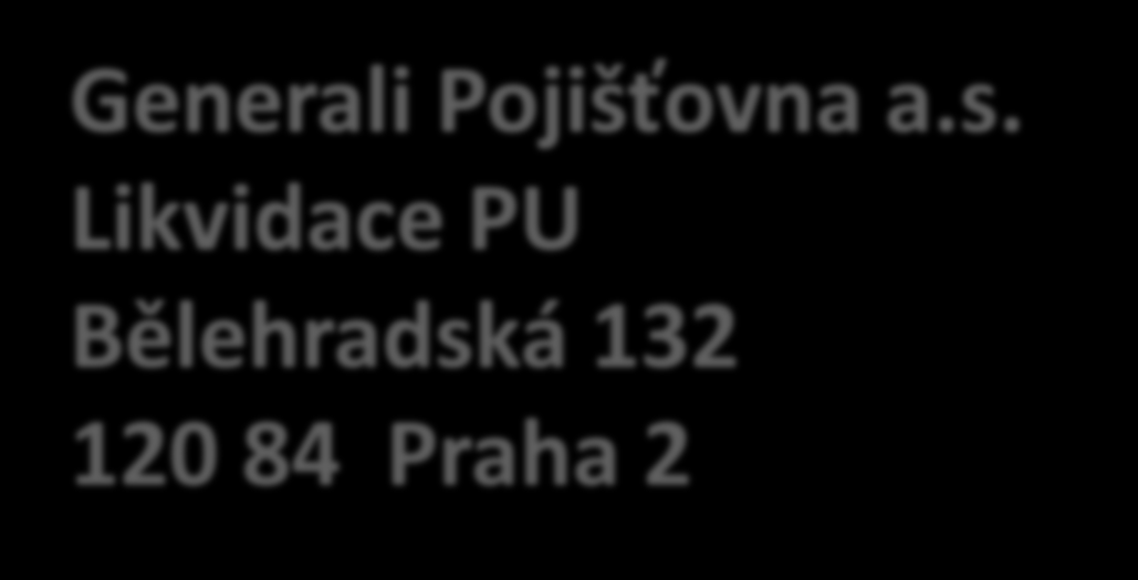 ADRESA, KAM POSLAT TISKOPIS: Generali Pojišťovna a.s.