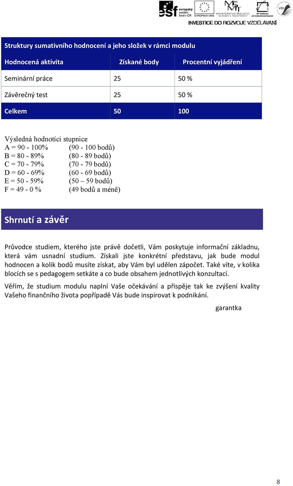 kterého jste právě dočetli, Vám poskytuje informační základnu, která vám usnadní studium.