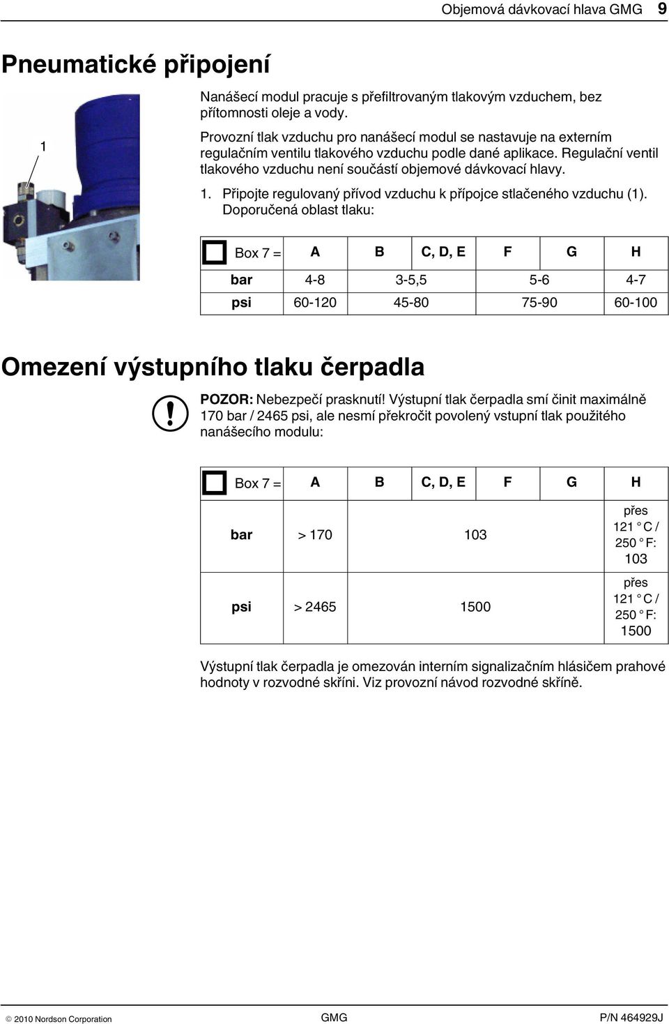 1. Připojte regulovaný přívod vzduchu k přípojce stlačeného vzduchu (1).