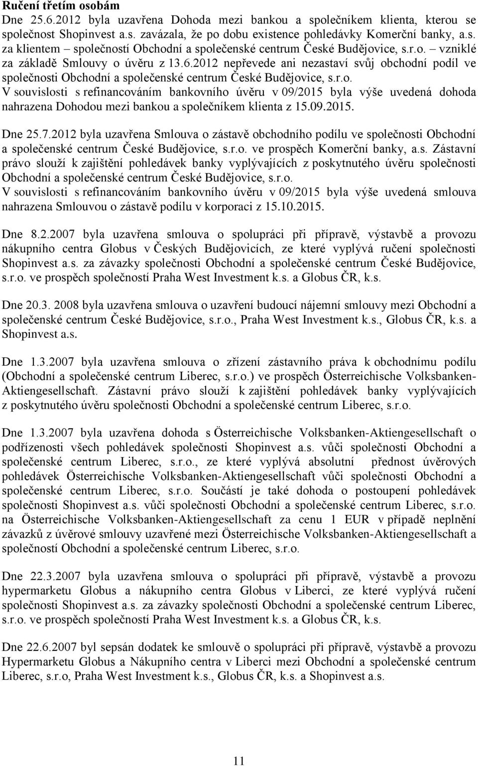 09.2015. Dne 25.7.2012 byla uzavřena Smlouva o zást