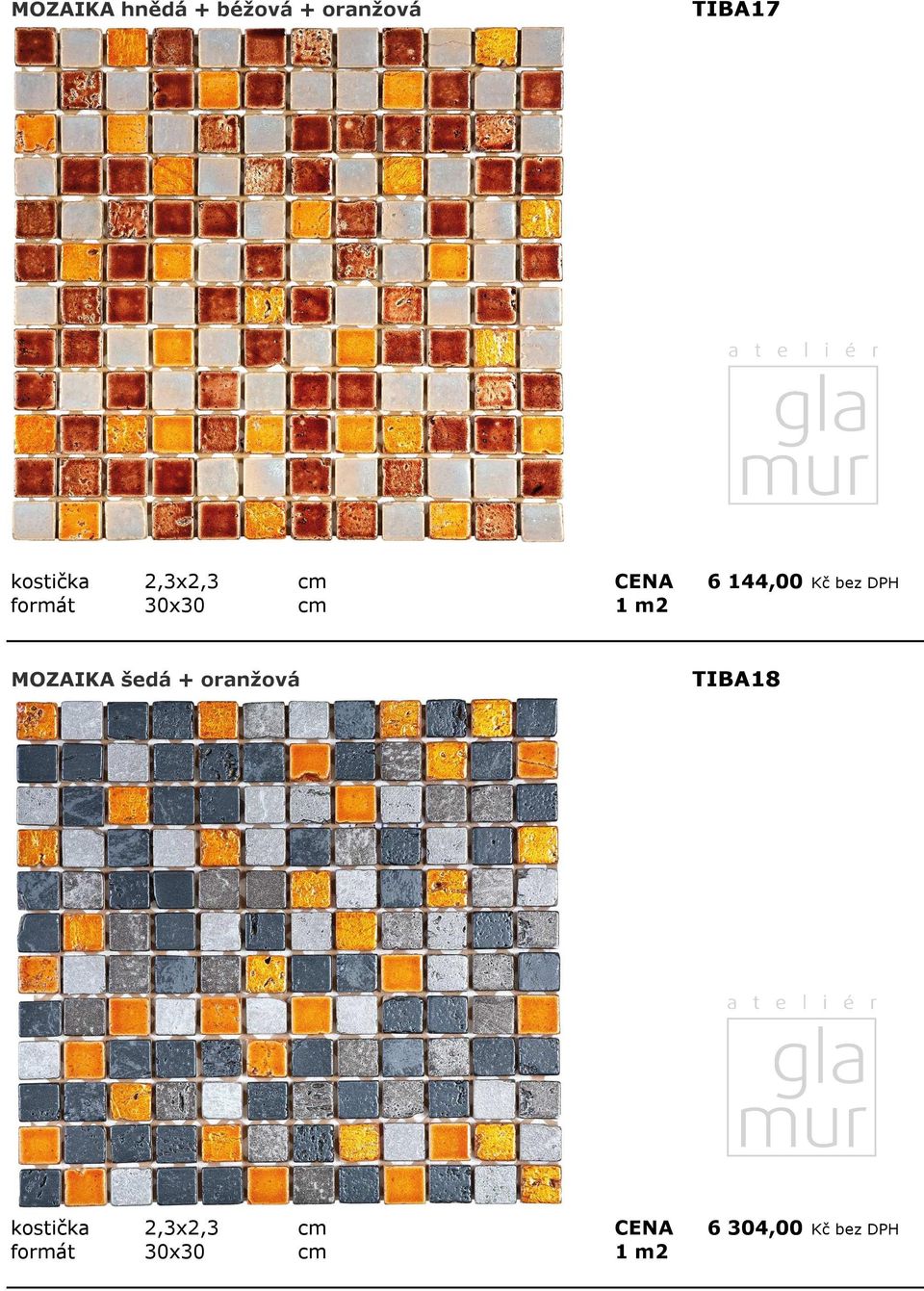 DPH MOZAIKA šedá + oranžová TIBA18