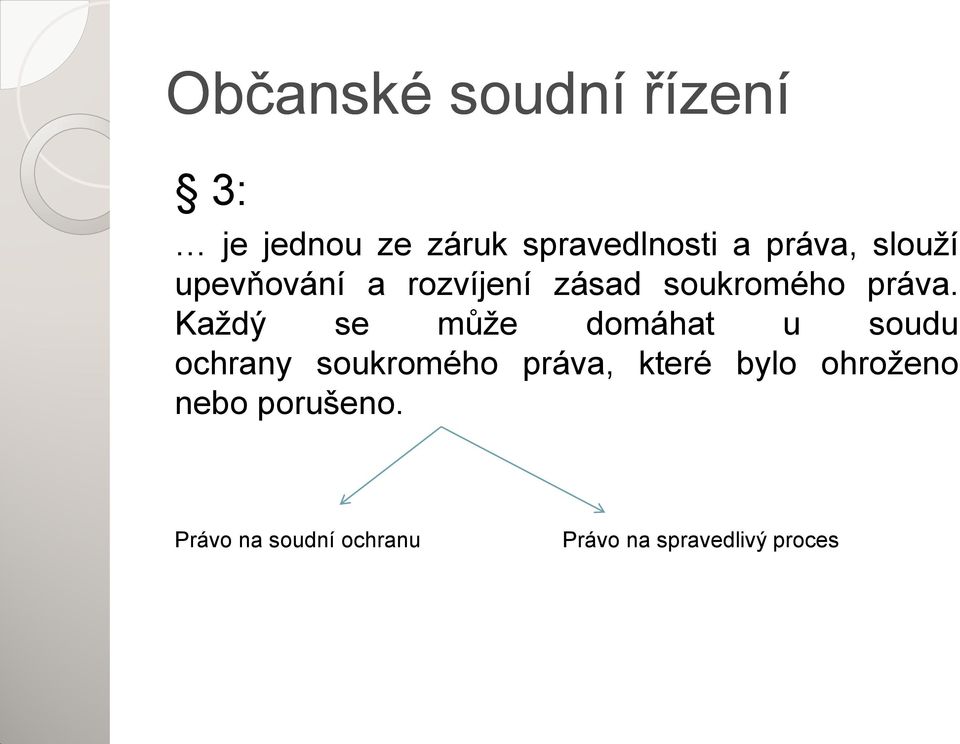 Každý se může domáhat u soudu ochrany soukromého práva, které