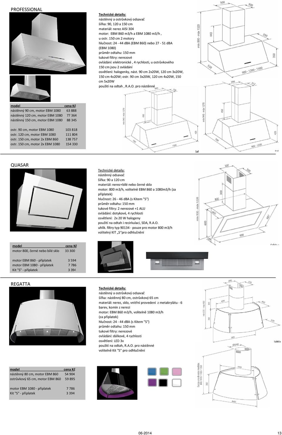 90 cm 2x20W, 120 cm 3x20W, 150 cm 4x20W; ostr. 90 cm 3x20W, 120 cm 4x20W, 150 cm 5x20W použití na odtah, R.A.O.