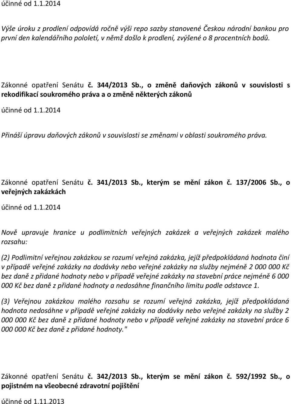 , o změně daňových zákonů v souvislosti s rekodifikací soukromého práva a o změně některých zákonů Přináší úpravu daňových zákonů v souvislosti se změnami v oblasti soukromého práva.