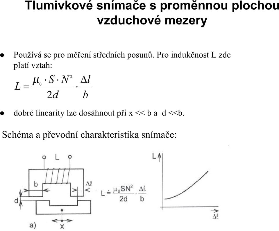 Pro indukčnost L zde platí vztah: L = µ 0 S N 2d 2 l b dobré