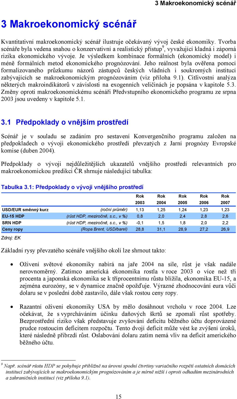 Je výsledkem kombinace formálních (ekonomický model) i méně formálních metod ekonomického prognózování.