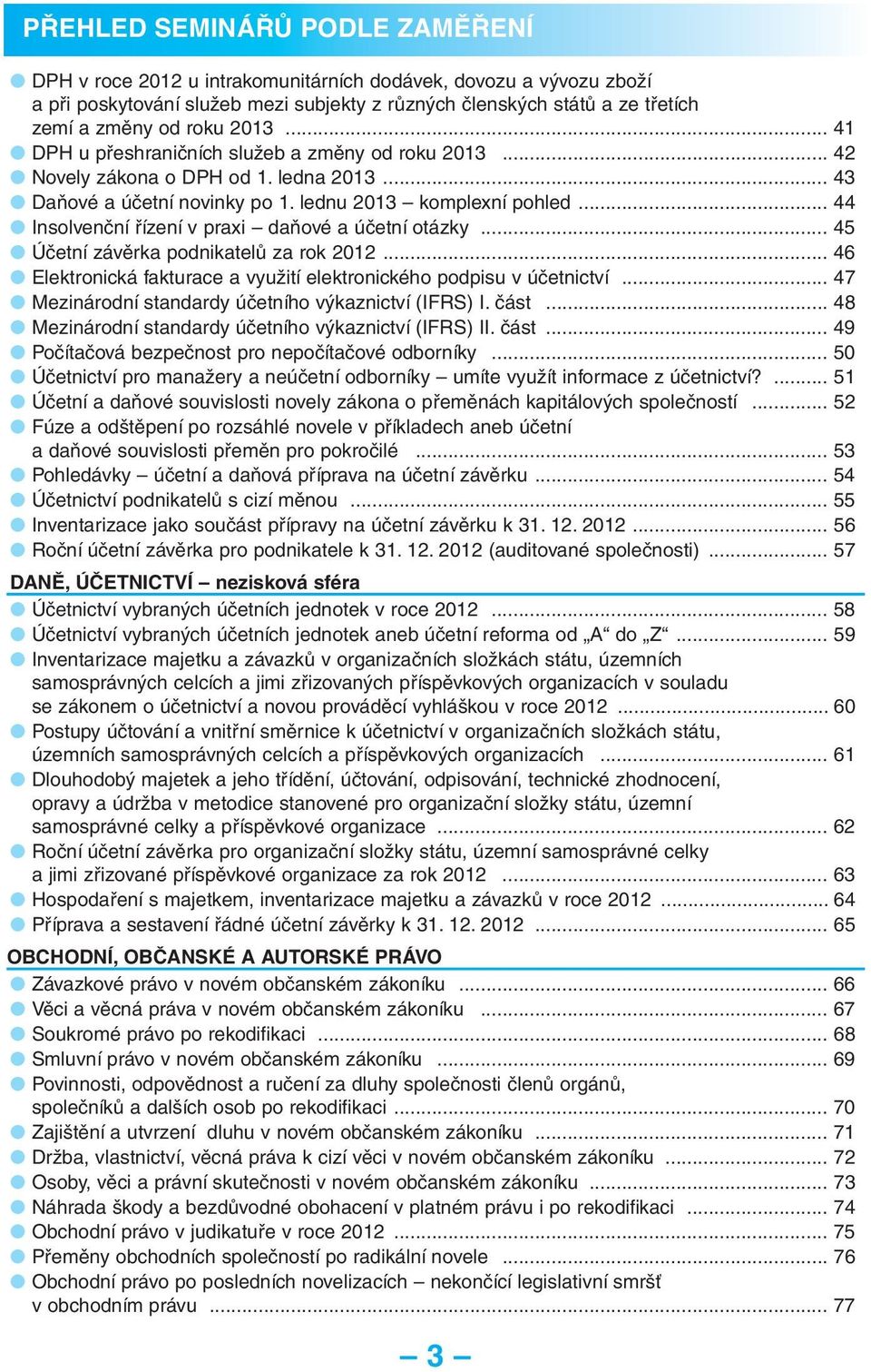 .. 44 Insolvenční řízení v praxi daňové a účetní otázky... 45 Účetní závěrka podnikatelů za rok 2012... 46 Elektronická fakturace a využití elektronického podpisu v účetnictví.