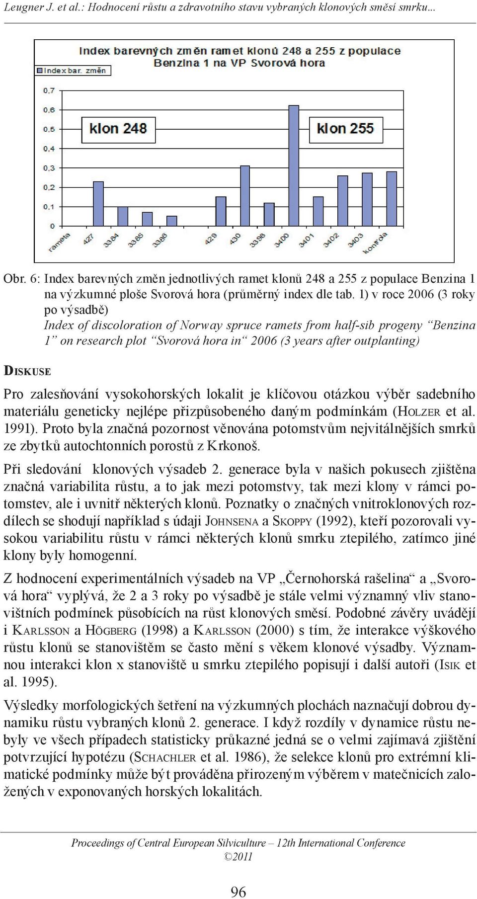 zalesňování vysokohorských lokalit je klíčovou otázkou výběr sadebního materiálu geneticky nejlépe přizpůsobeného daným podmínkám (HOLZER et al. 1991).