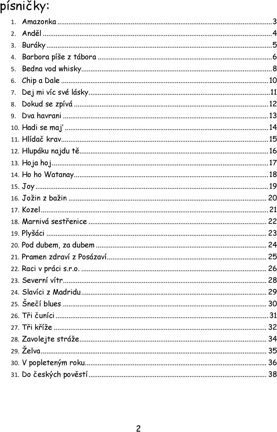 Kozel... 21 18. Marnivá sestřenice... 22 19. Plyšáci... 23 20. Pod dubem, za dubem... 24 21. Pramen zdraví z Posázaví... 25 22. Raci v práci s.r.o.... 26 23. Severní vítr... 28 24.