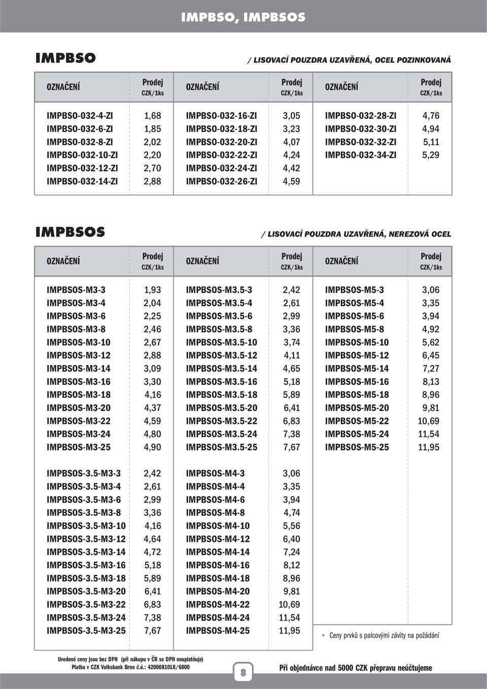 4,76 4,94 5,11 5,29 IMPBSOS / LISOVACÍ POUZDRA UZAVŘENÁ, NEREZOVÁ OCEL IMPBSOS-M3-3 IMPBSOS-M3-4 IMPBSOS-M3-6 IMPBSOS-M3-8 IMPBSOS-M3-10 IMPBSOS-M3-12 IMPBSOS-M3-14 IMPBSOS-M3-16 IMPBSOS-M3-18