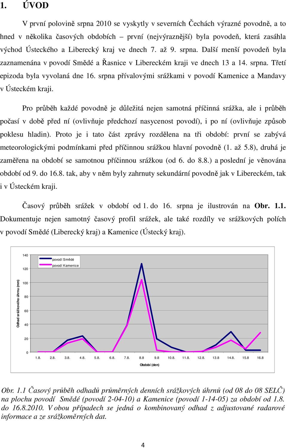 srpna přívalovými srážkami v povodí Kamenice a Mandavy v Ústeckém kraji.