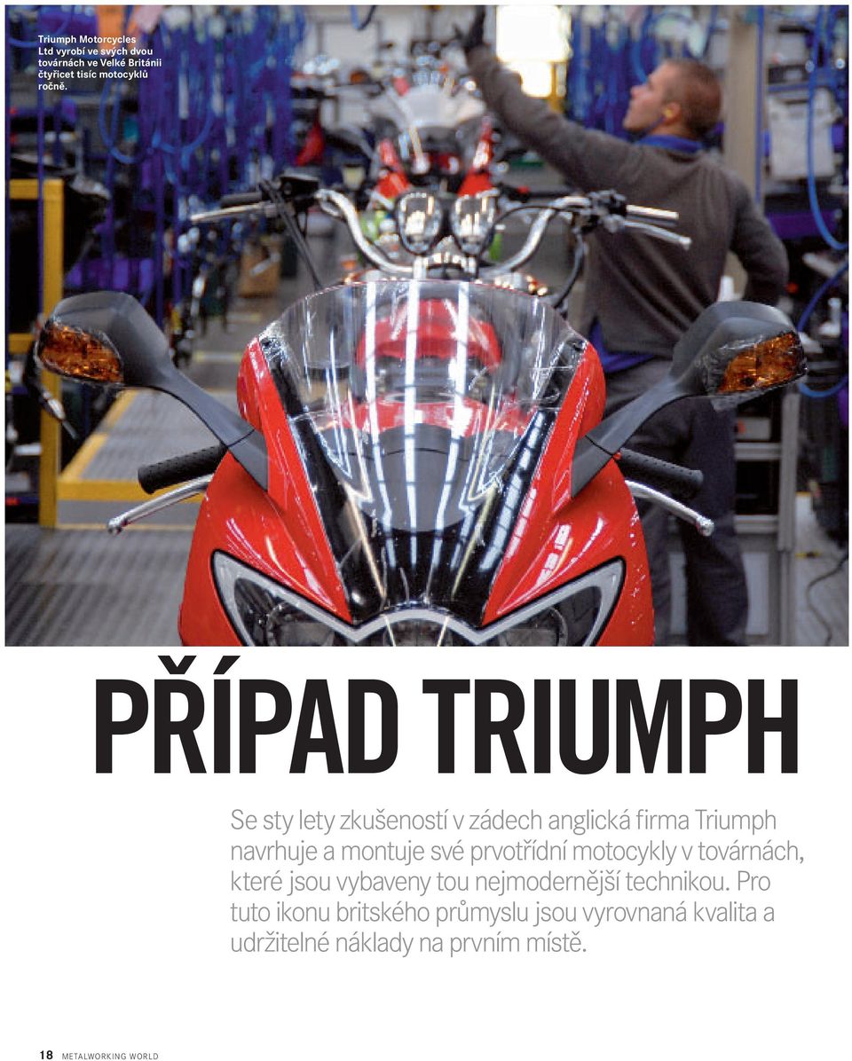 PŘÍPAD TRIUMPH Se sty lety zkušeností v zádech anglická firma Triumph navrhuje a montuje své