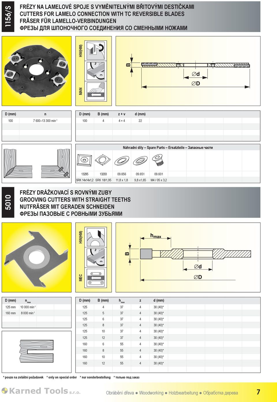 601 SRK 14x14x1,2 SRK 18/1,95 11,8 x 1,8 9,8 x1,65 M4 / 05 x 3,2 5010 FRÉZY DRÁŽKOVACÍ S ROVNÝMI ZUBY GROOVING CUTTERS WITH STRAIGHT TEETHS NUTFRÄSER MIT GERADEN SCHNEIDEN ФРЕЗЫ ПАЗОВЫЕ С РОВНЫМИ