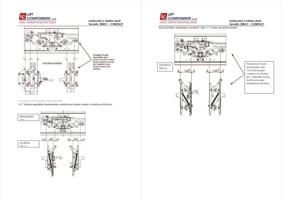 3, INSTALACE ŠACHETNÍCH DVEÍ 3.4.