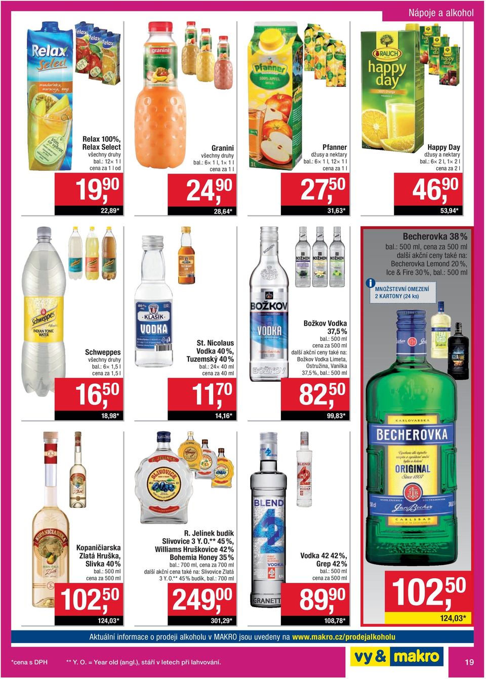 : 500 ml MNOŽSTEVNÍ OMEZENÍ 2 KARTONY (24 ks) Schweppes bal.: 6 1,5 l cena za 1,5 l 16, 50 18,98 * St. Nicolaus Vodka 40 %, Tuzemský 40 % bal.