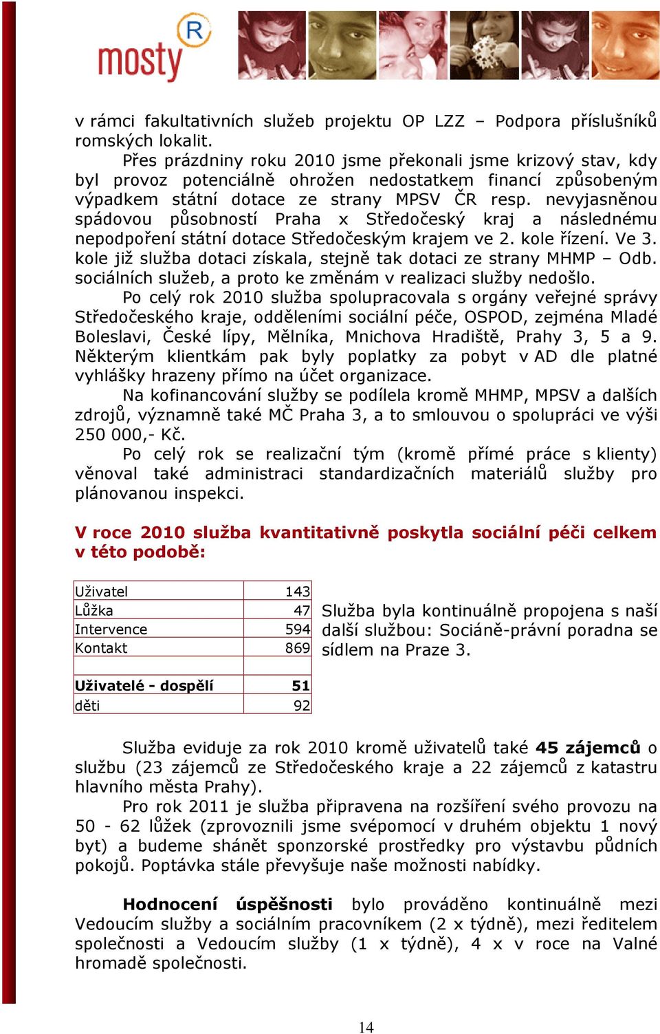 nevyjasněnou spádovou působností Praha x Středočeský kraj a následnému nepodpoření státní dotace Středočeským krajem ve 2. kole řízení. Ve 3.