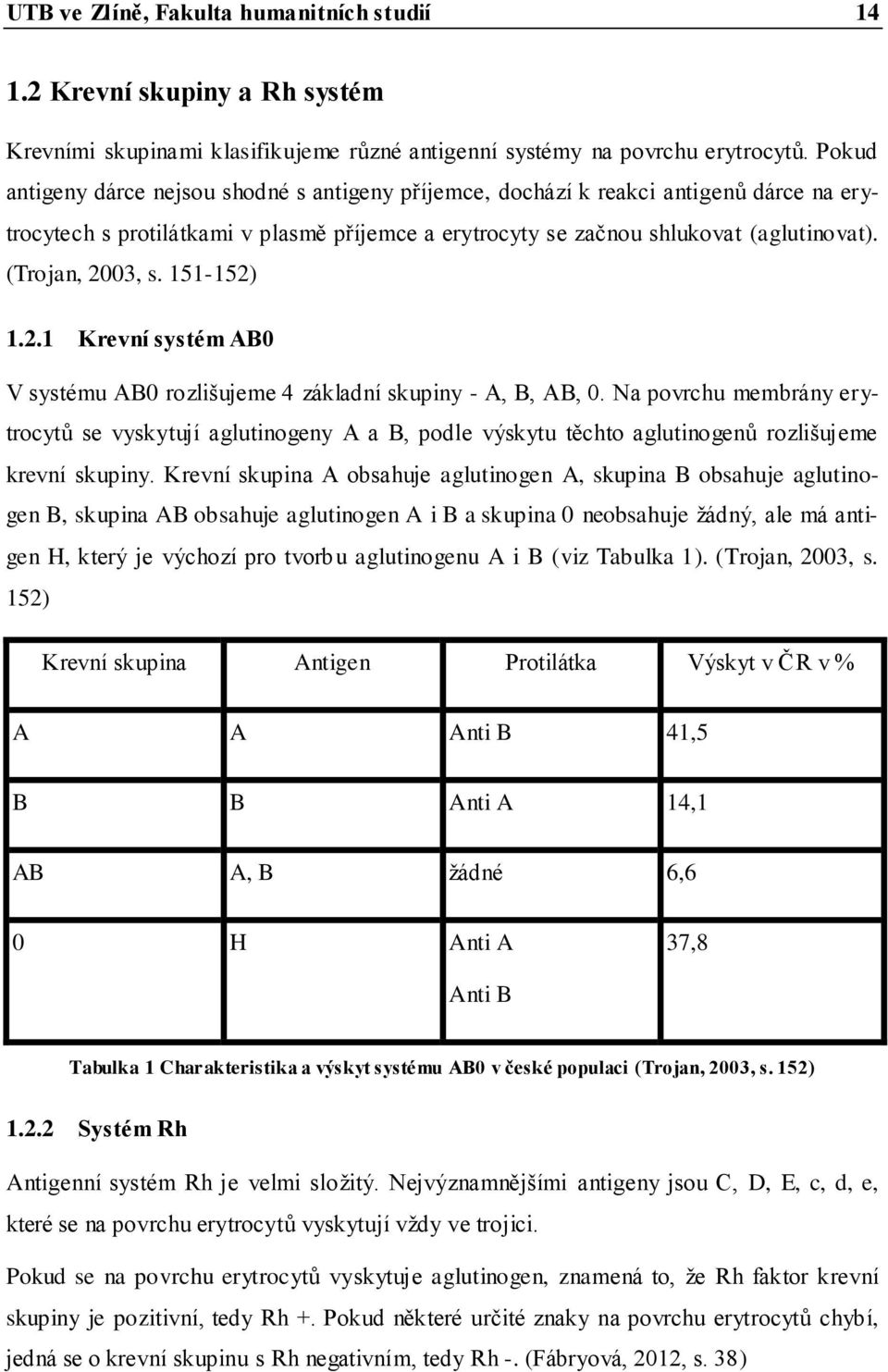 (Trojan, 2003, s. 151-152) 1.2.1 Krevní systém AB0 V systému AB0 rozlišujeme 4 základní skupiny - A, B, AB, 0.