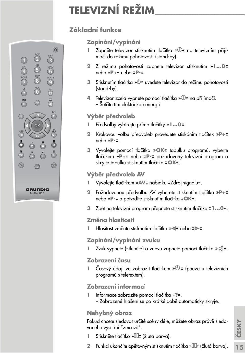 PIP AV 4 Televizor zcela vypnete pomocí tlačítka» «na přijímači. Šetříte tím elektrickou energii.