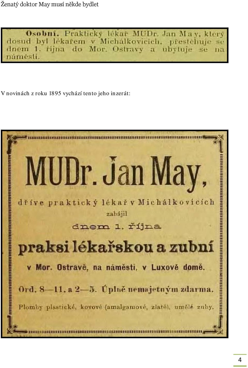 novinách z roku 1895