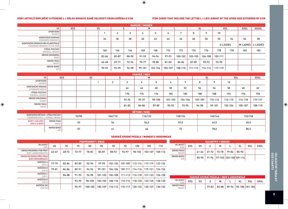 M-LADIES L-LADIES VÝŠKA POSTAVY OVERALL HEIGHT 160 164 164 168 168 172 172 176 176 178 178 182 182 OBVOD HRUDNÍKU BUST 82-84 85-87 88-90 91-93 94-96 97-99 100-102 103-105 106-108 109-111 OBVOD PASU