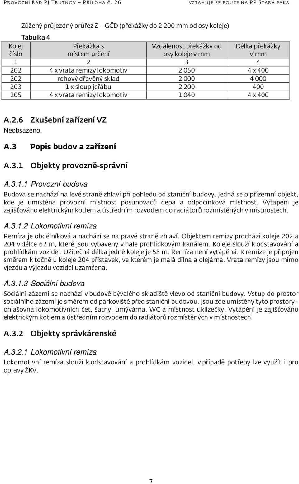 3.1.1 Provozní budova Budova se nachází na levé straně zhlaví při pohledu od staniční budovy. Jedná se o přízemní objekt, kde je umístěna provozní místnost posunovačů depa a odpočinková místnost.