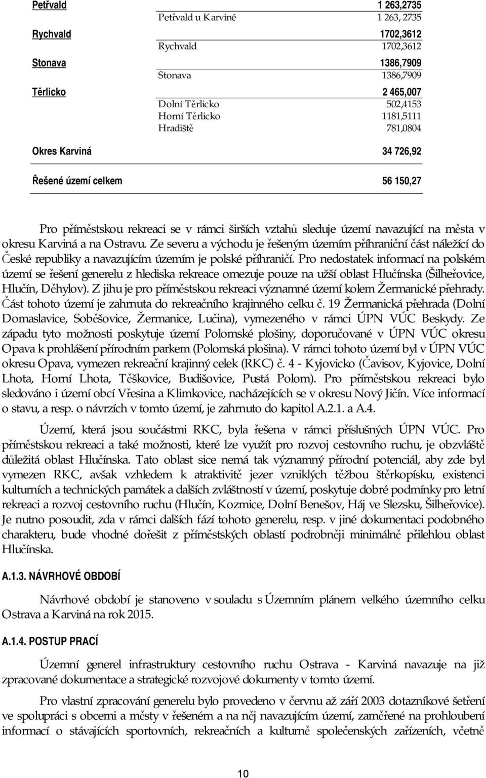 Ze severu a východu je řešeným územím příhraniční část náležící do České republiky a navazujícím územím je polské příhraničí.