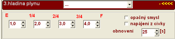 lambda - typ lambdy (rozsah napětí) [V] 2. plynové vstřikovače - výběr vstřikovače/ vlastní nastavení parametrů vstřikovače min. čas vstř.