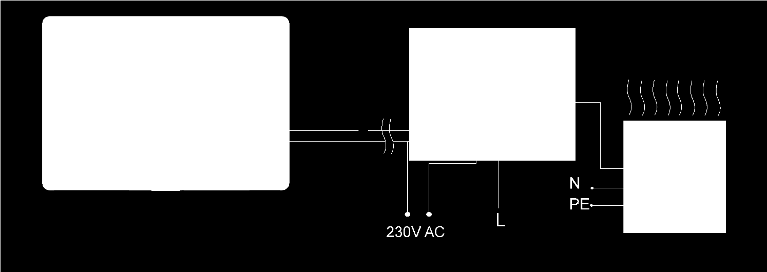 ST-290 návod k obsluze 3 Schéma zapojení regulátora ST-290 s topným zařízením se zatížením do 1A. 4 Schéma zapojení regulátoru ST-290 s topným zařízením se zatížením nad 1A A.