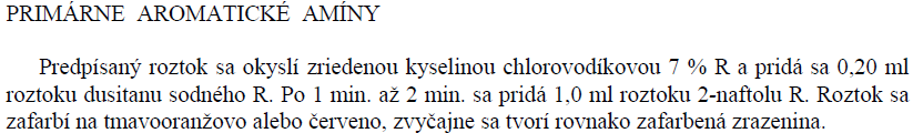 Chinini sulfas Dáva reakciu na alkaloidy (2.3.1) nie je uvedená v liekopise, modelová vzorka V tomto praktickom cvičení robí aj skúšky totožnosti B, C. B. Asi 5 mg sa rozpustí v 5 ml vody R.