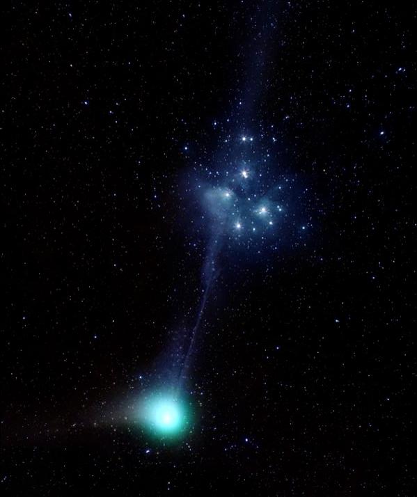Anomální chvost (protichvost) Je viditelný v době, kdy Země prochází blízko oběžné roviny komety.