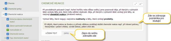 Učební materiál typu Učebnice obsahuje různé kapitoly Ikony v obsahu učebního materiálu určují typ kapitoly (resp.