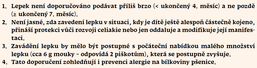 Doporučení Pracovní skupiny dětské gastroenterologie a výživy ČPS pro výživu