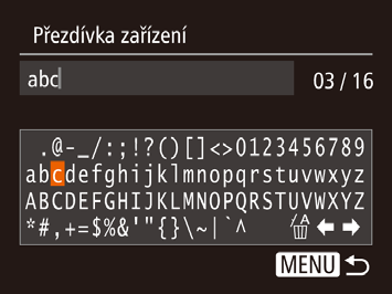 3 Vyberte položku nabídky. Stisknutím tlačítek [ ][ ] vyberte položku.