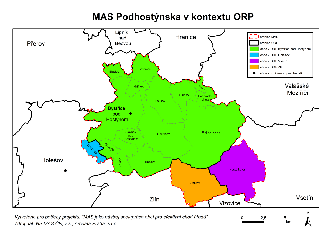 Mapa MAS v kontextu ORP Místní akční