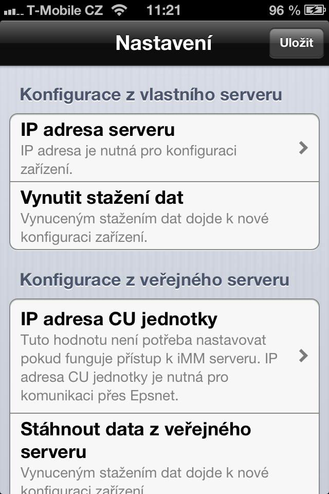 První přidejte nový server kliknutím na tlačítko pro vkládání serverů. Poté vložte volitelný název a IP adresu imm Serveru.