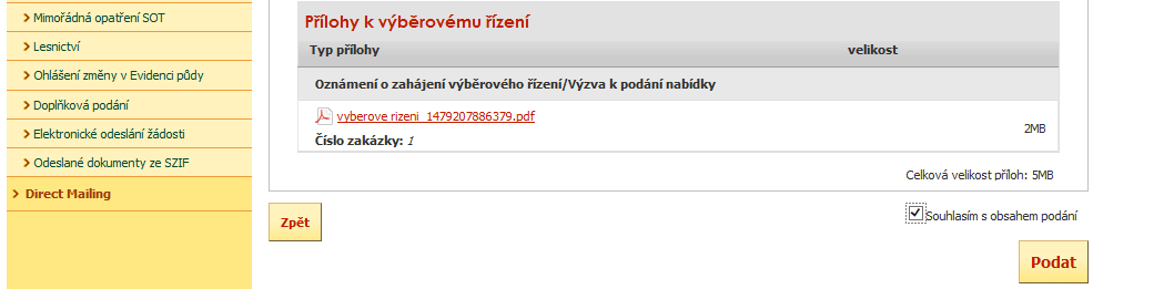 9. Zobrazení souhrnu všech nahraných příloh.