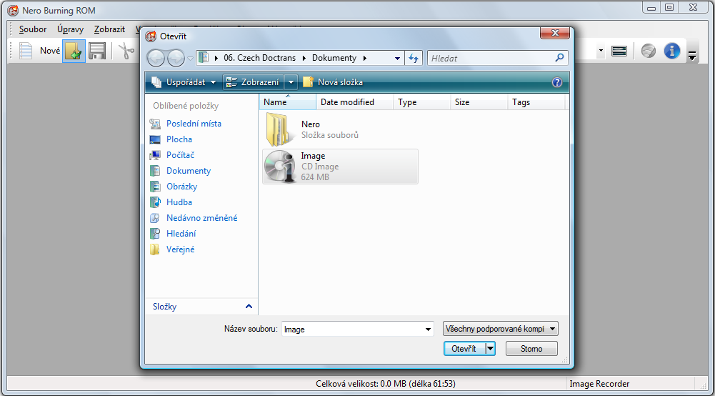 Vypálit disk z obrazu 7 Vypálit disk z obrazu Pomocí Nero Burning ROM můžete vypálit disk z obrazu disku, který jste předtím uložili na pevný disk.