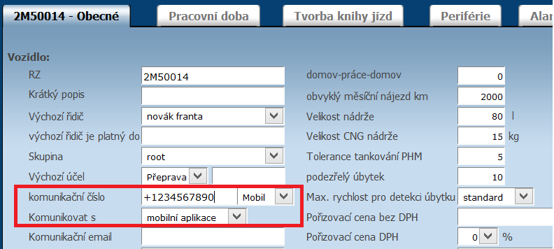 Dispečer může zasílat zprávy přes ikonu Nová zpráva Zároveň je možné zaslat řidičům tankovací směrnici viz Nástroje/Tankovací sběrnice.