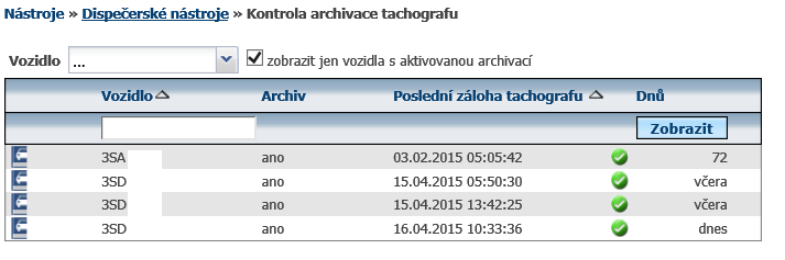 5.17 Kontrola stavu řidičů Nástroj sloužící ke kontrole řidičských oprávnění, datu platnosti školení řidičů a datu platnosti řidičského průkazu řidiče.