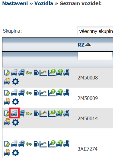 hodnota. Položka Typ PHM je zde pro potřeby výpočtu emisí CO2. Po nastavení hodnot je nutné stisknout tlačítko Konfigurovat.