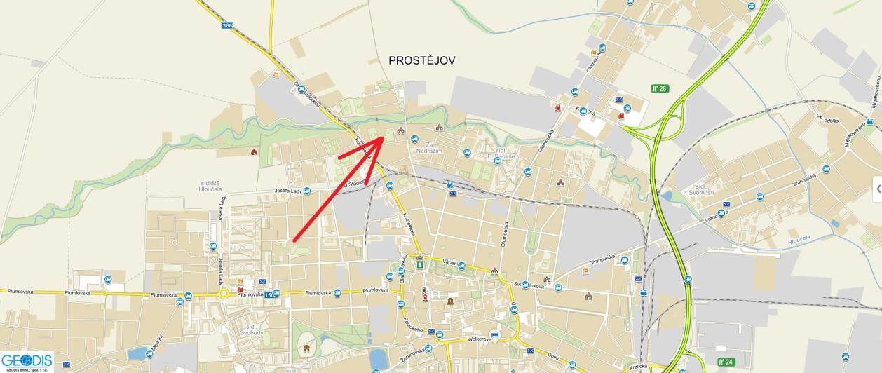 Poloha Adresa: Sportovní 3721/1a, Prostějov, okres Prostějov, Olomoucký kraj GPS: 49 28'54.839"N, 17 6'19.