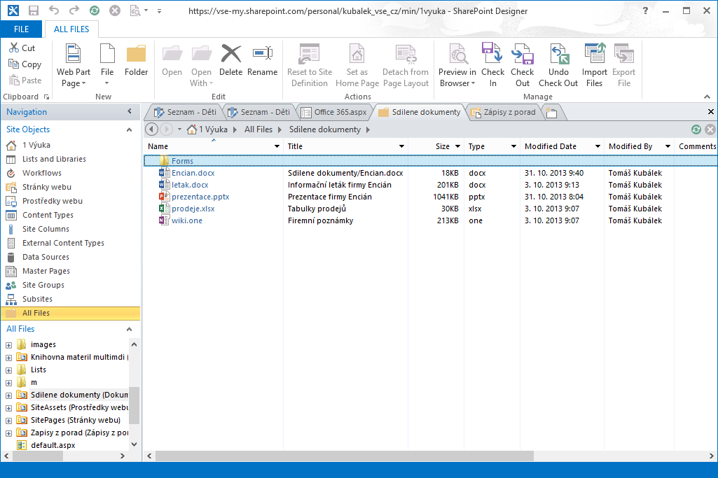 7 Weby 156 Otevření webu Aplikace Microsoft SharePoint je k dispozici zdarma. Je možné stáhnout ji z webu Microsoftu. Na stránce http://www.microsoft.