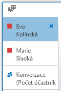 9 Lync 202 Konverzace v záložkách Ukončení konverzace Ukončení schůzky Historie konverzací Lync Web App Lync na mobilu 9.13 Více konverzací a jejich ukončování Souběžně můžeme vést více konverzací.