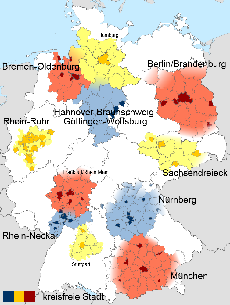 Metropolregionen (IKM) - Německo Počet obyvatel