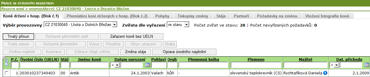 3.4 Orientace na základní stránce SR SR lze rozdělit na: 1. Horní část - záložky (blok č. 1, blok č.