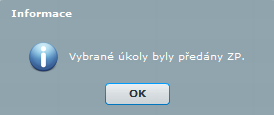 V případě chyby (status zpracování červený) zůstává hlášení v bazénku ICZP Vytvořená hlášení.